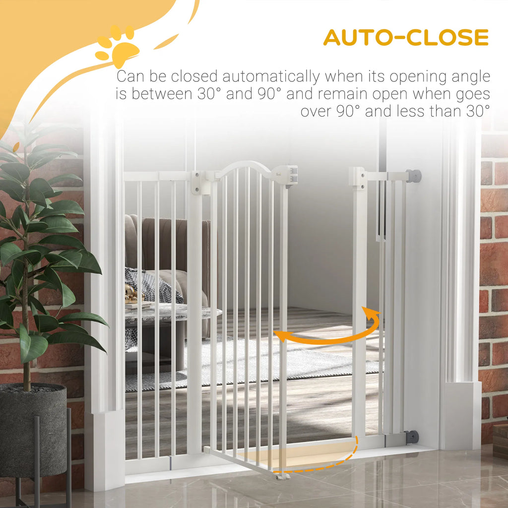 Extra Tall Dog Gate With Door, Pressure Fit, Auto Close, Double Locking