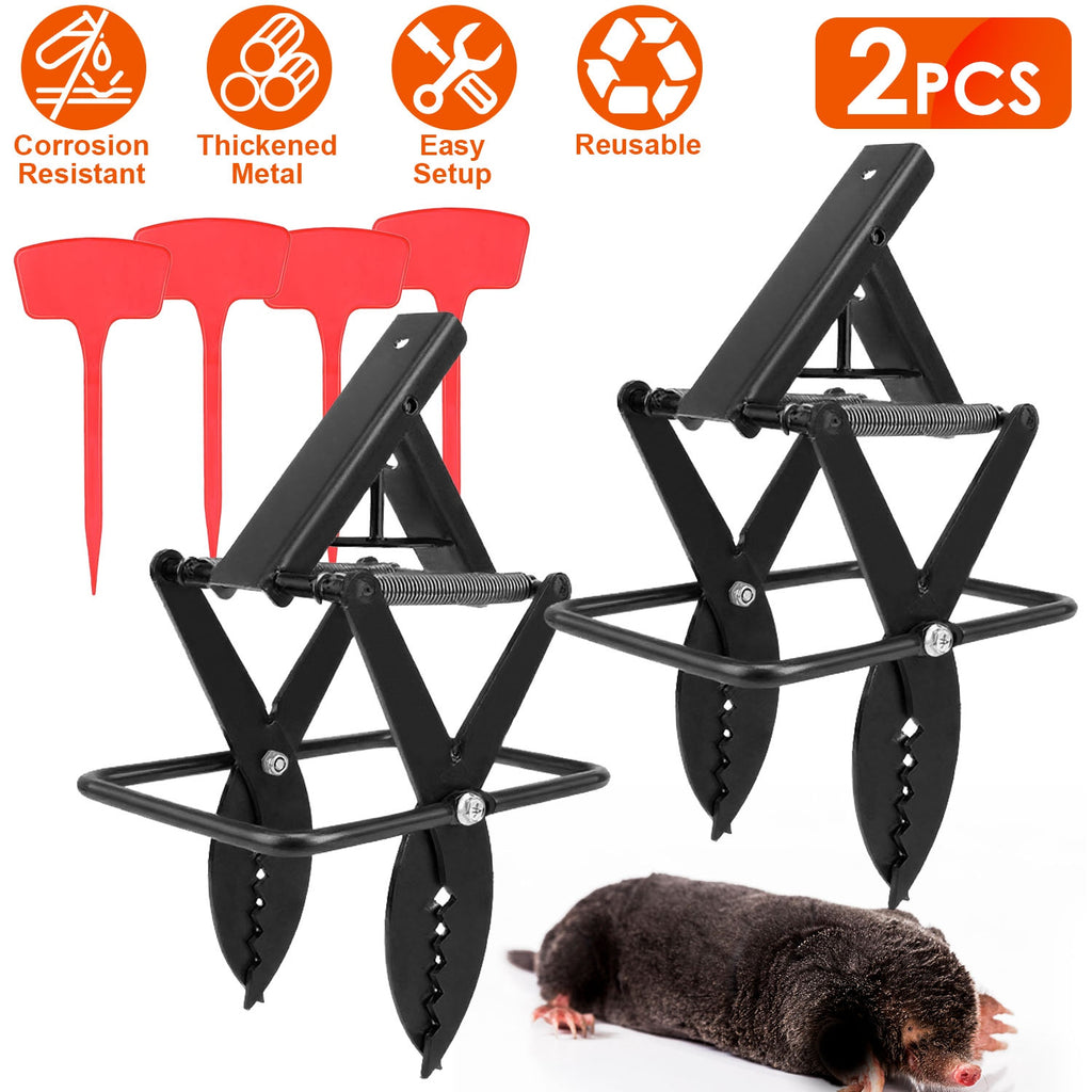 Selling 2PCS Easy Setup Mole Scissor Traps Outdoor Reusable Mole Rodent