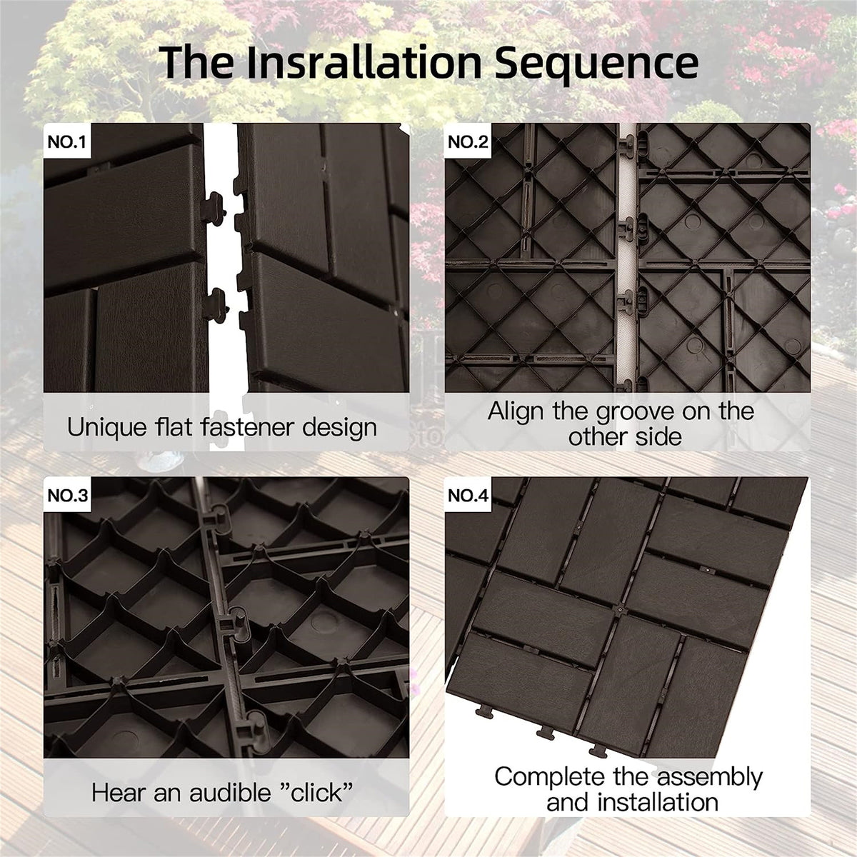 Patio Interlocking Deck Tiles, 12 X12 Square Composite Decking Tiles