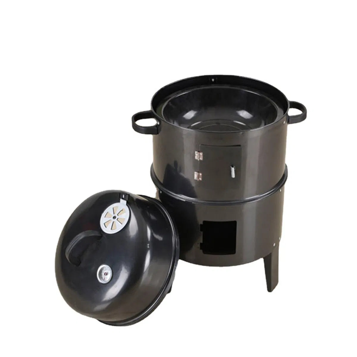 Outdoor Double-layer Grill, Charcoal Wood Fired Braising And Smoking