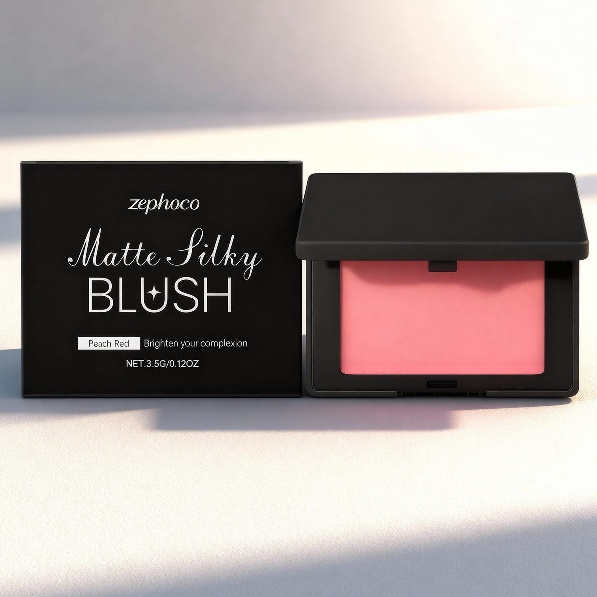 Zephoco Matte Silky Blush, Rose Pink, 3.5 G