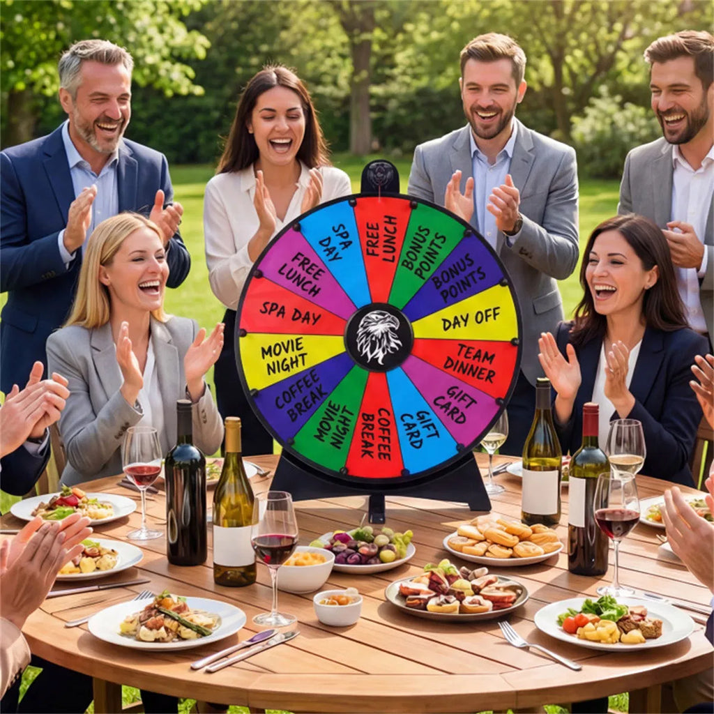 24" Spinning Prize Wheel With Foldable Stand-up & Tabletop Fortune