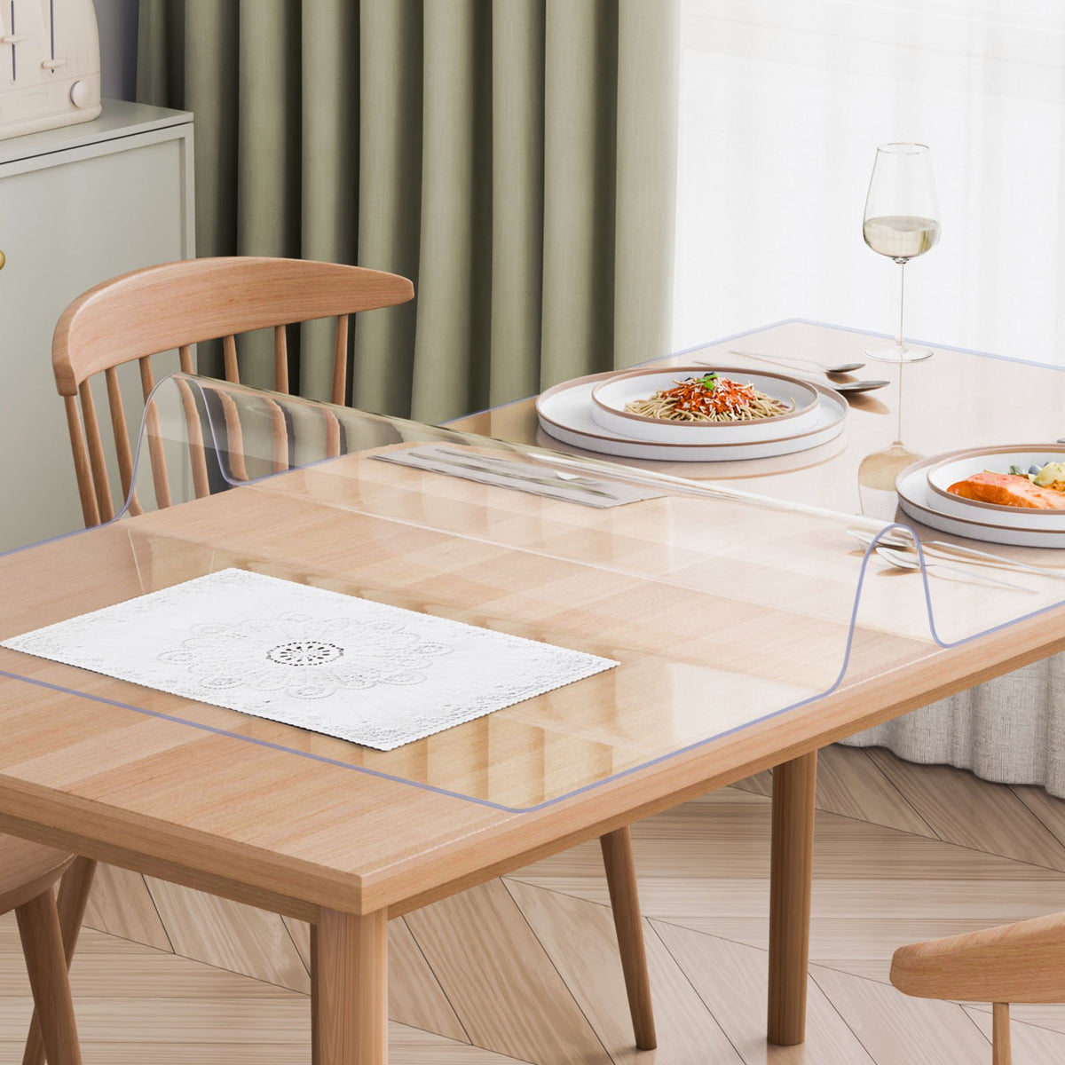 PVC Table Protector 30x60 to 42x72 in Clear Plastic Desk Protector 1.5mm Thick
