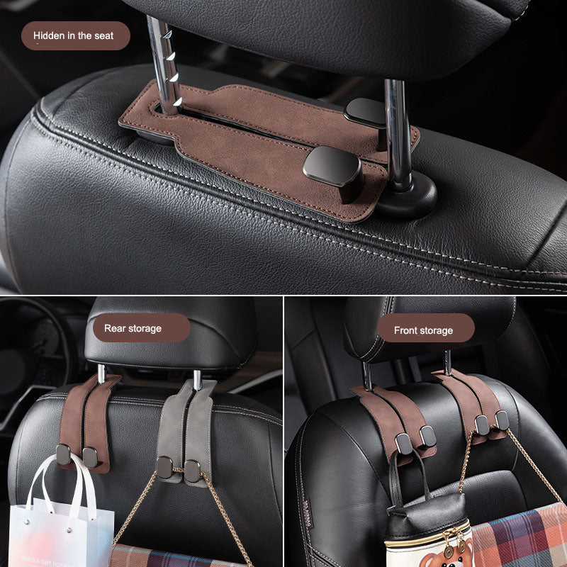 Car Seat Back Phone Holder Hook-brown