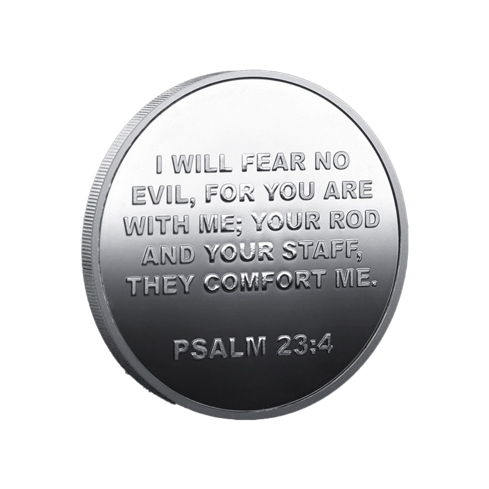 4PCS Bible Commemorative Coin Silver Plated Psalm Faith Religious