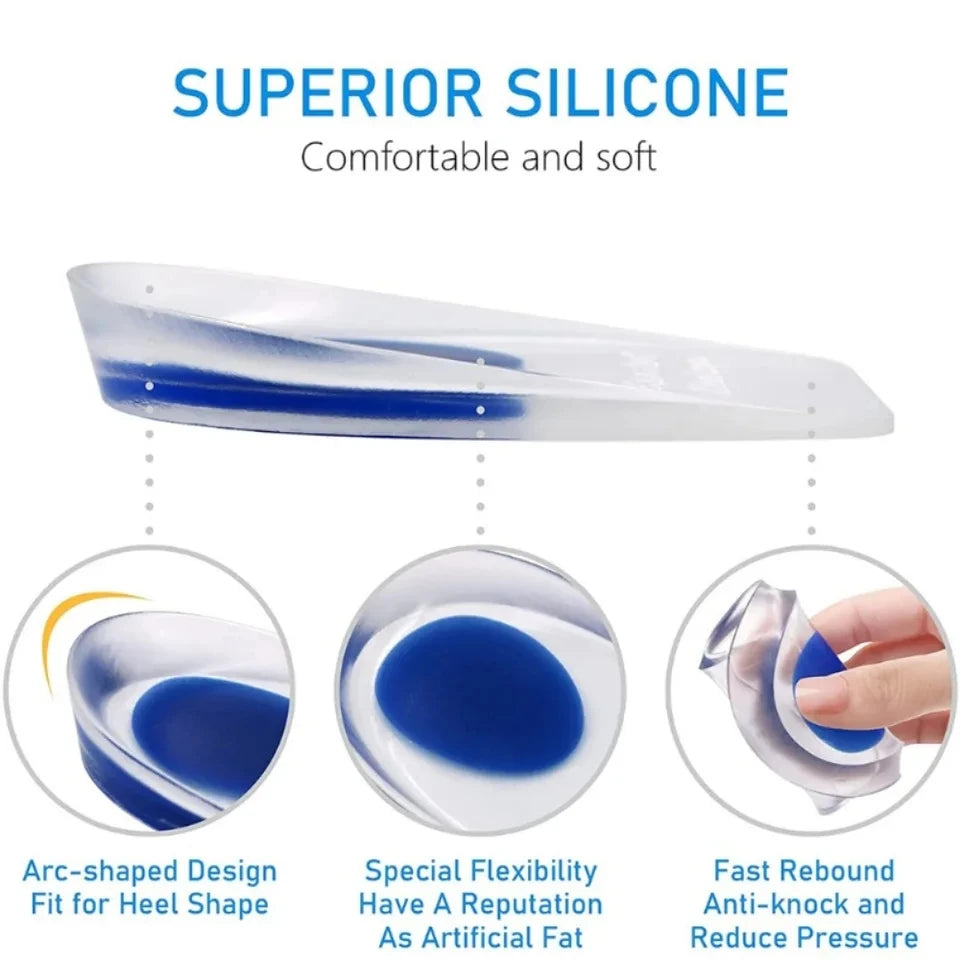 1pair Soft Silicone Gel Lnsoles Men Women-blue