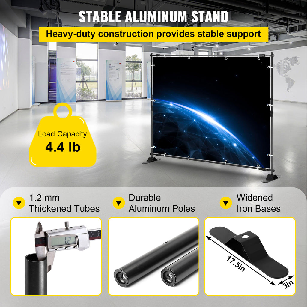 Vevor Telescopic Backdrop Banner Stand Banner Stand Adjustable Step