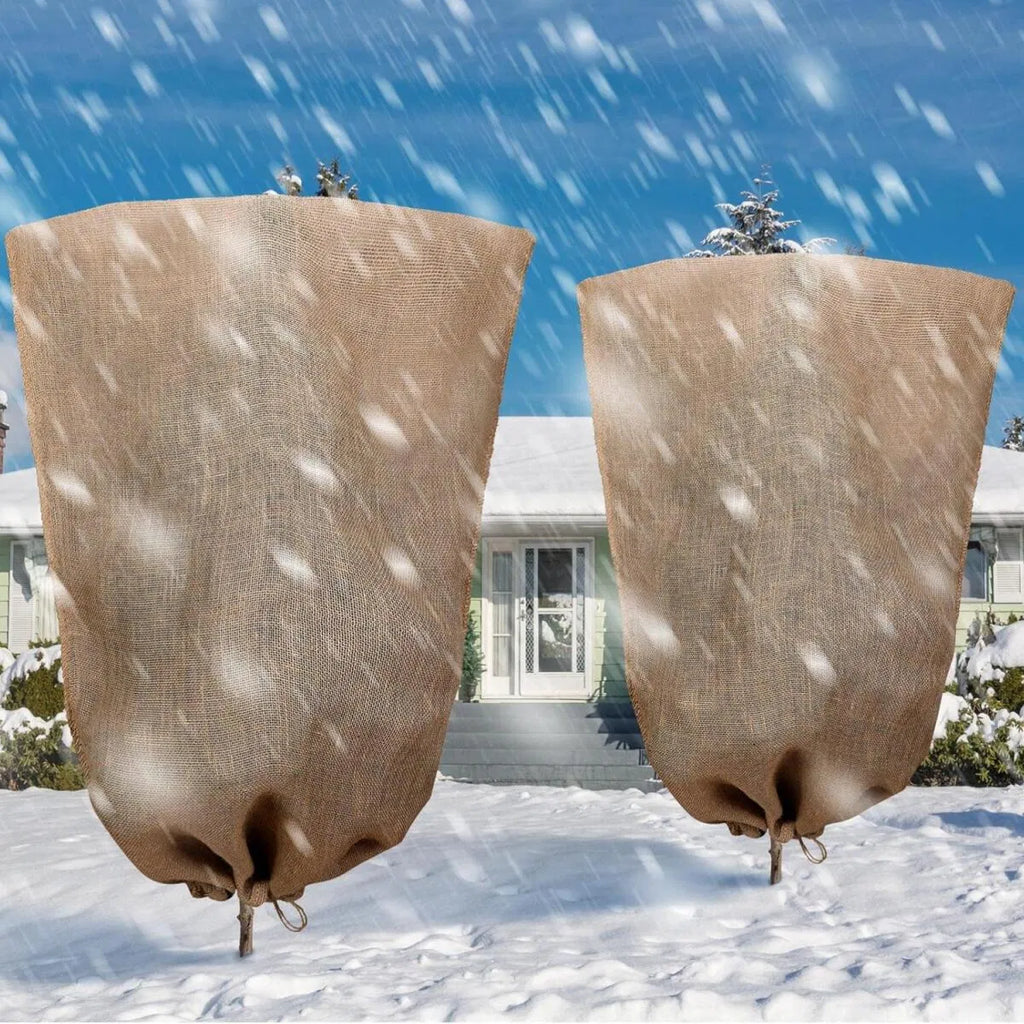 2 Packs Burlap Plant Cover Bags 3 Sizes Tree Freeze Protection Blanket
