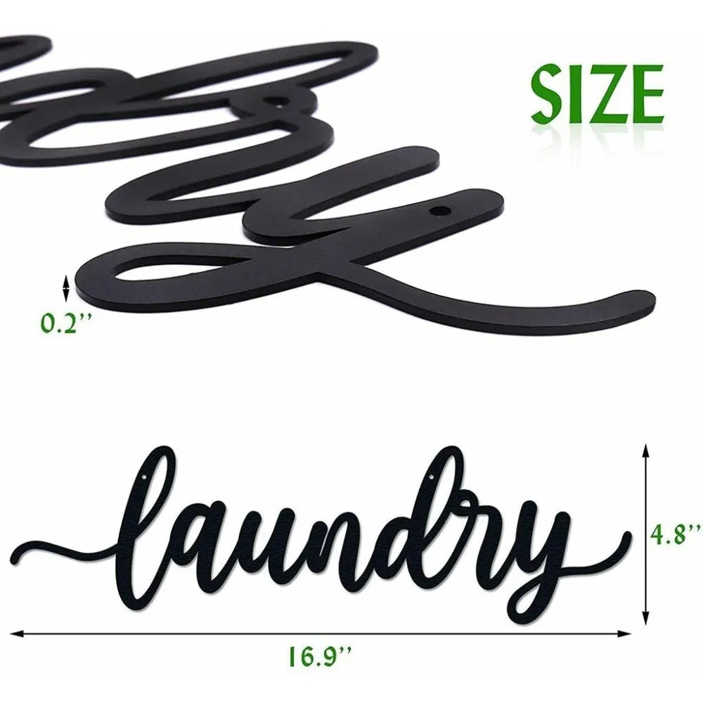 Metal Baked Paint Laundry Sign Wall Art Modern Laundry Room Decor