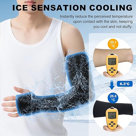 Unisex Cooling Ice Silk Sun Sleeves - UV Protection Thin Arm Guards