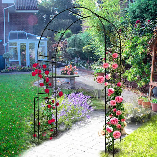 Metal Garden Arch W55'' X H94.5'' Garden Arbor Trellis Climbing Plants