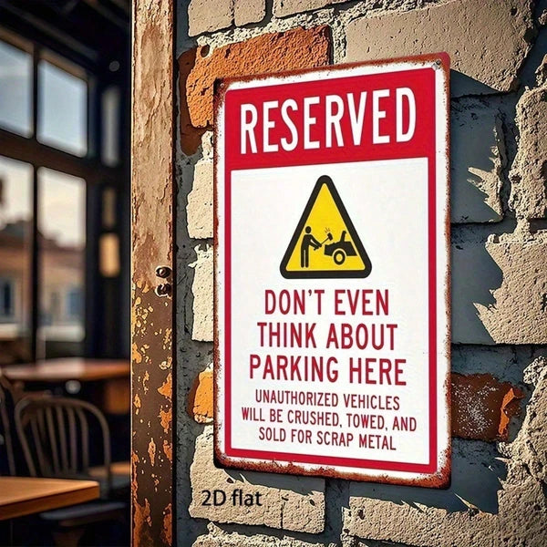 Vintage Rustic Iron Metal Sign 8x12 Inch No Parking Warning Plaque