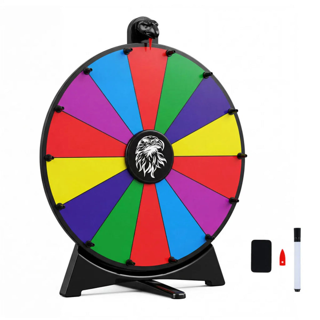 24" Spinning Prize Wheel With Foldable Stand-up & Tabletop Fortune