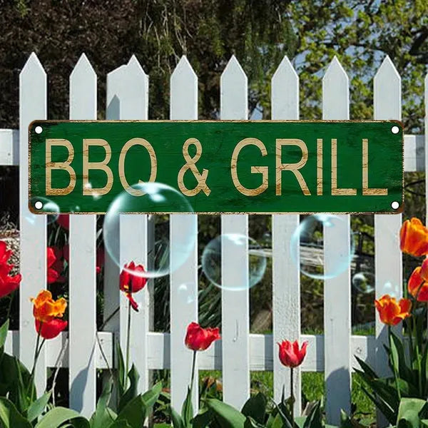 Vintage Aluminum BBQ Sign UV Printed Metal Plaque Waterproof Dustproof