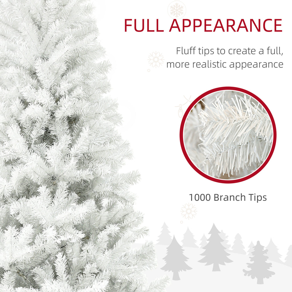 6ft Unlit Artificial White Christmas Tree, Holiday Decor