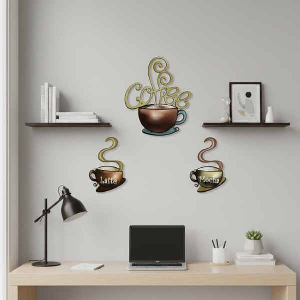 Vintage Metal Coffee Mug Wall Decal Rustic Retro Peel And Stick Kitchen