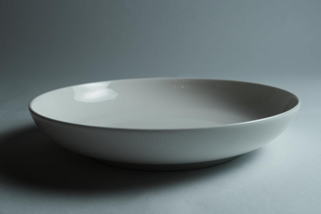 Lily Bone China Dinnerware Set, 4 Pieces, 8.5-inch White Pasta, Salad