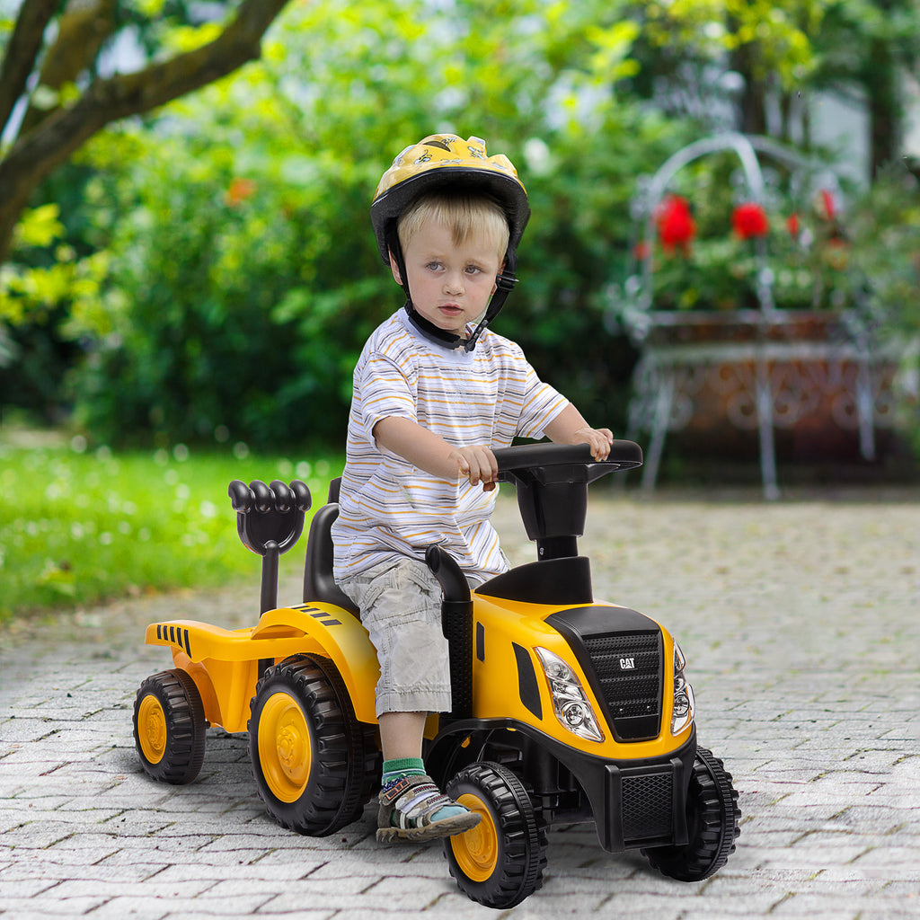 Caterpillar Licensed Ride-on Construction Toy With Shovel & Trailer, No