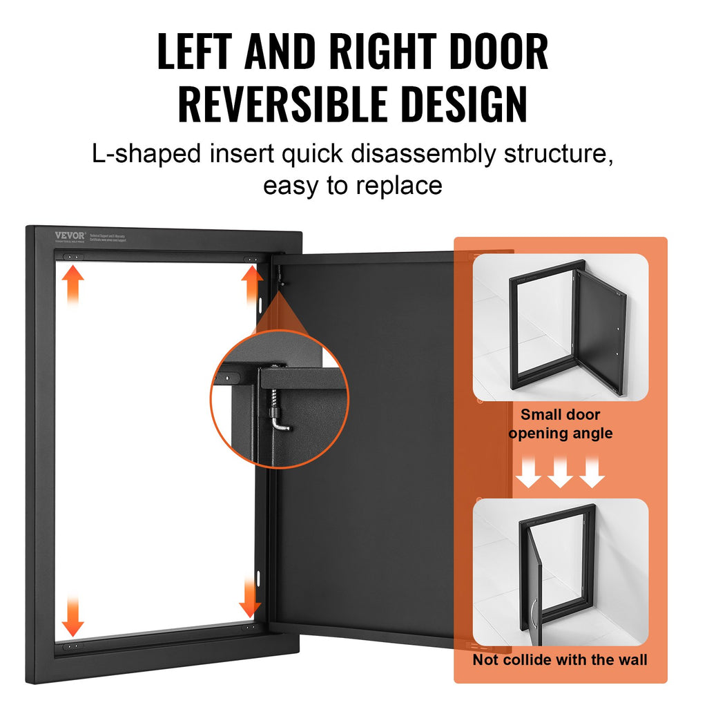 BBQ Access Door, 16W X 22H Inch Single Outdoor Kitchen Door, Cold Plate