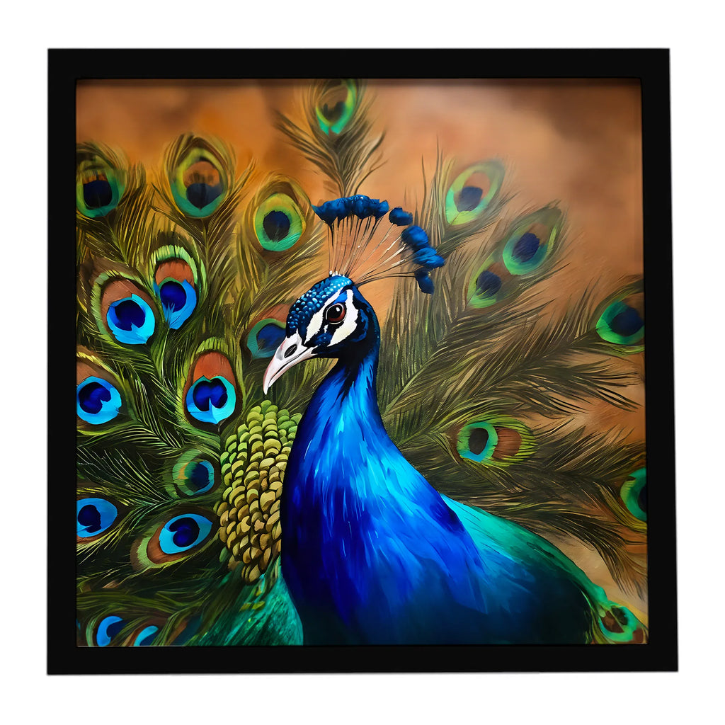 Peacock Framed Metal Print Bathroom, Kitchen, Office, Home Decor Wall