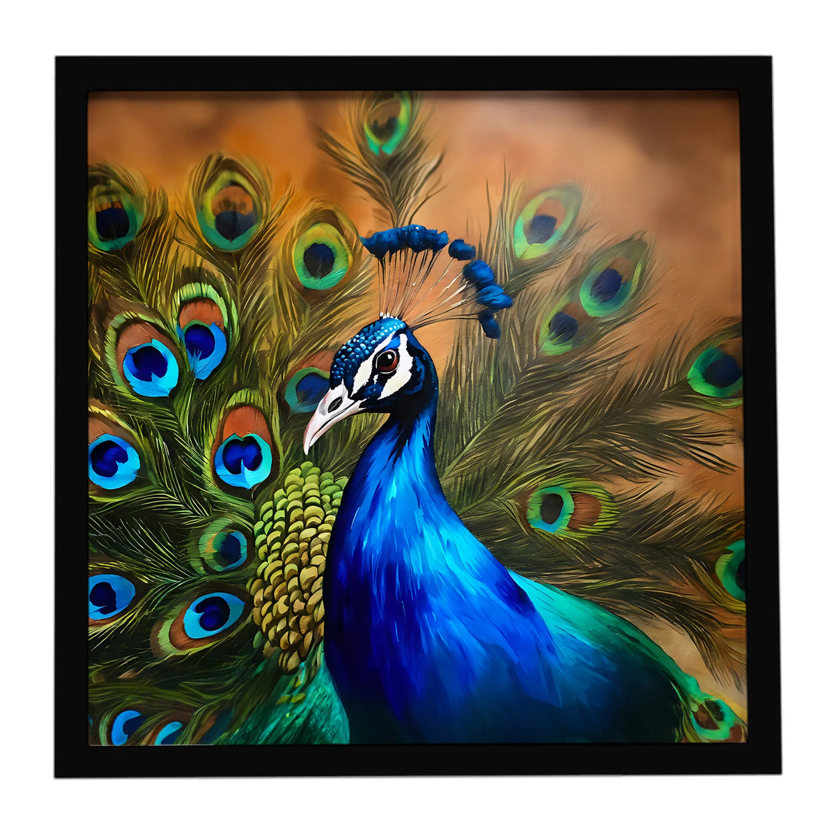 Peacock Framed Metal Print Bathroom, Kitchen, Office, Home Decor Wall