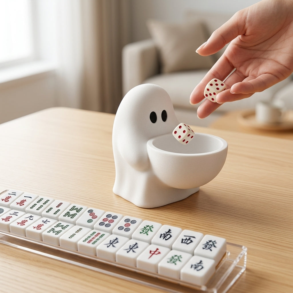 Ghost Mahjong Dice Holder, 3D Printed Ghost Dice Tray For American