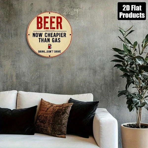Beer Is Cheaper Than Gas Wooden Wall Art, "" Than Gas Wooden Wall Art