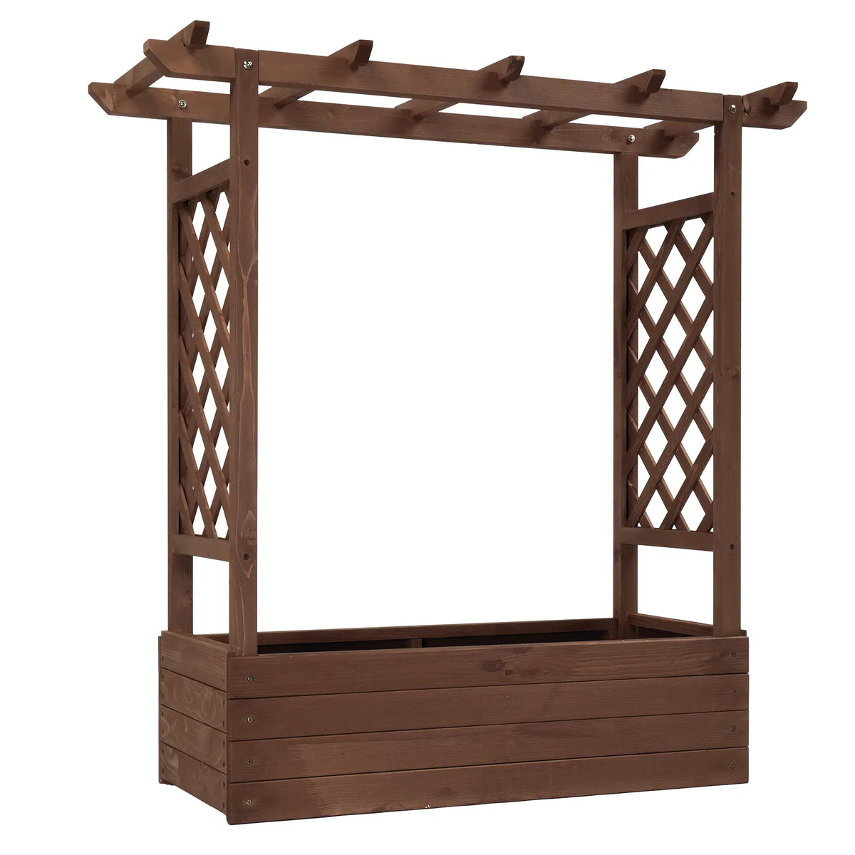 43.5*17.5*44.5 In Fir With Arched Lattice Raised Garden Bed Wooden