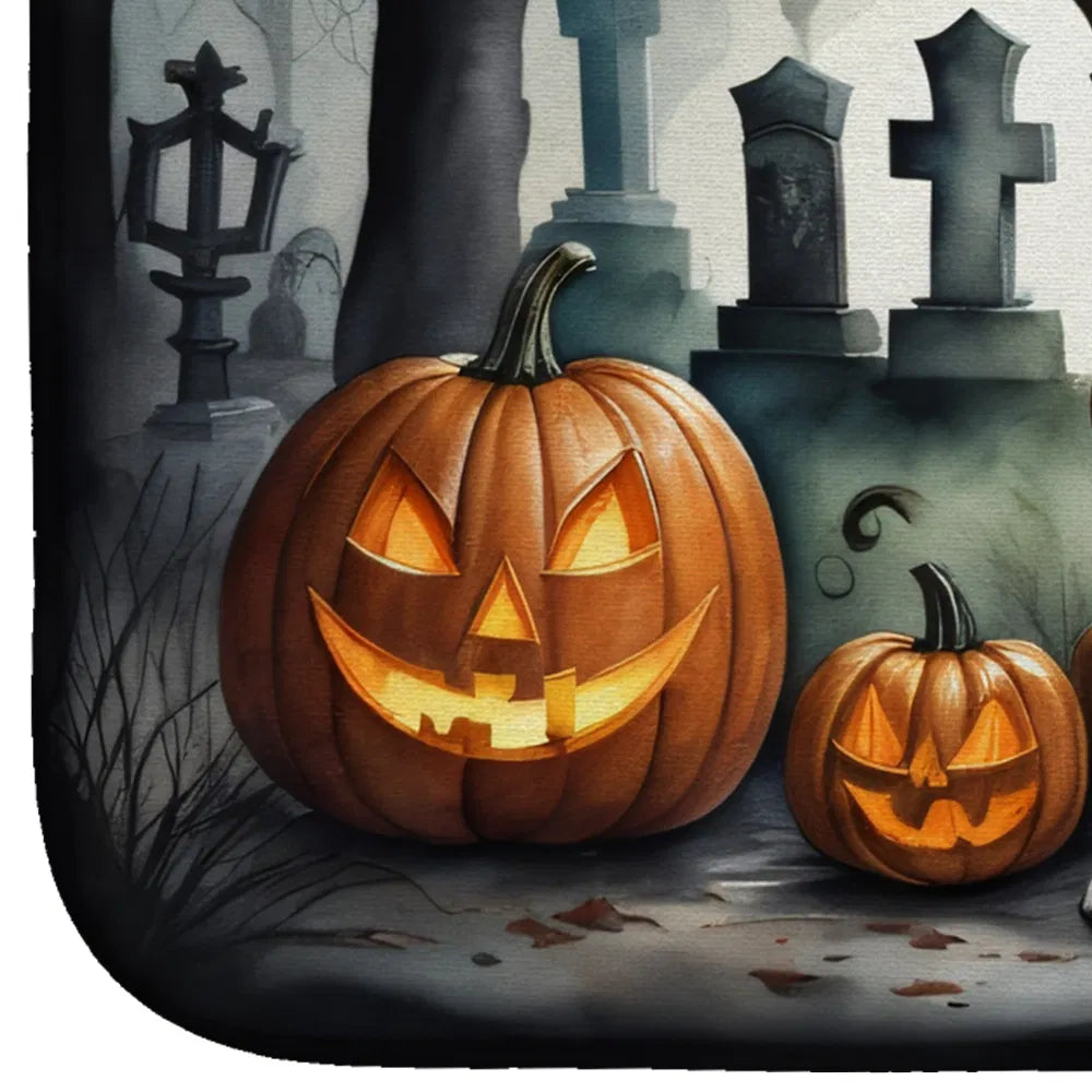 Boxer Spooky Halloween Dish Drying Mat Absorbent Dish Drying Mat Pad