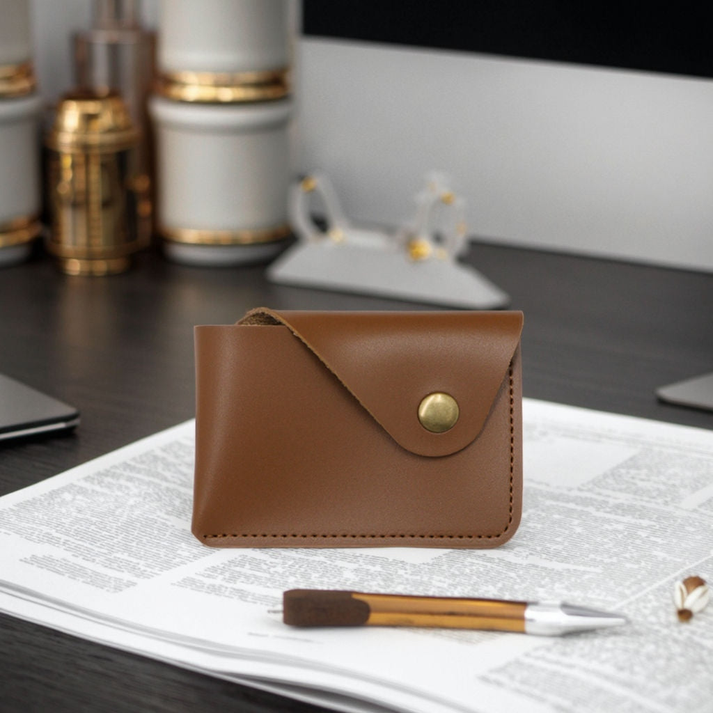 Leather Card Case And Leather Key Charm