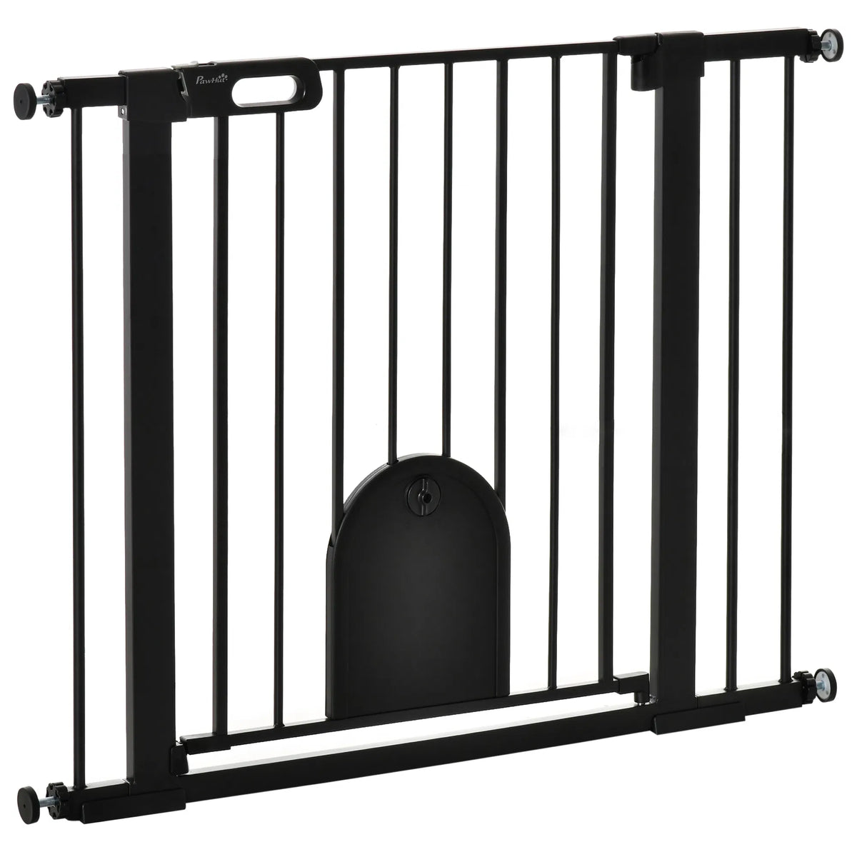 30"-41" Extra Wide Pet Gate Barrier With Small Door, 30"H Dog Gate
