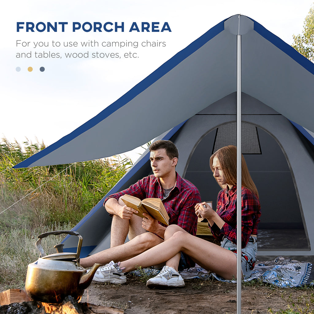 15.4x15.4x8.5 Teepee Tent, Waterproof Camping Tent With Porch Area