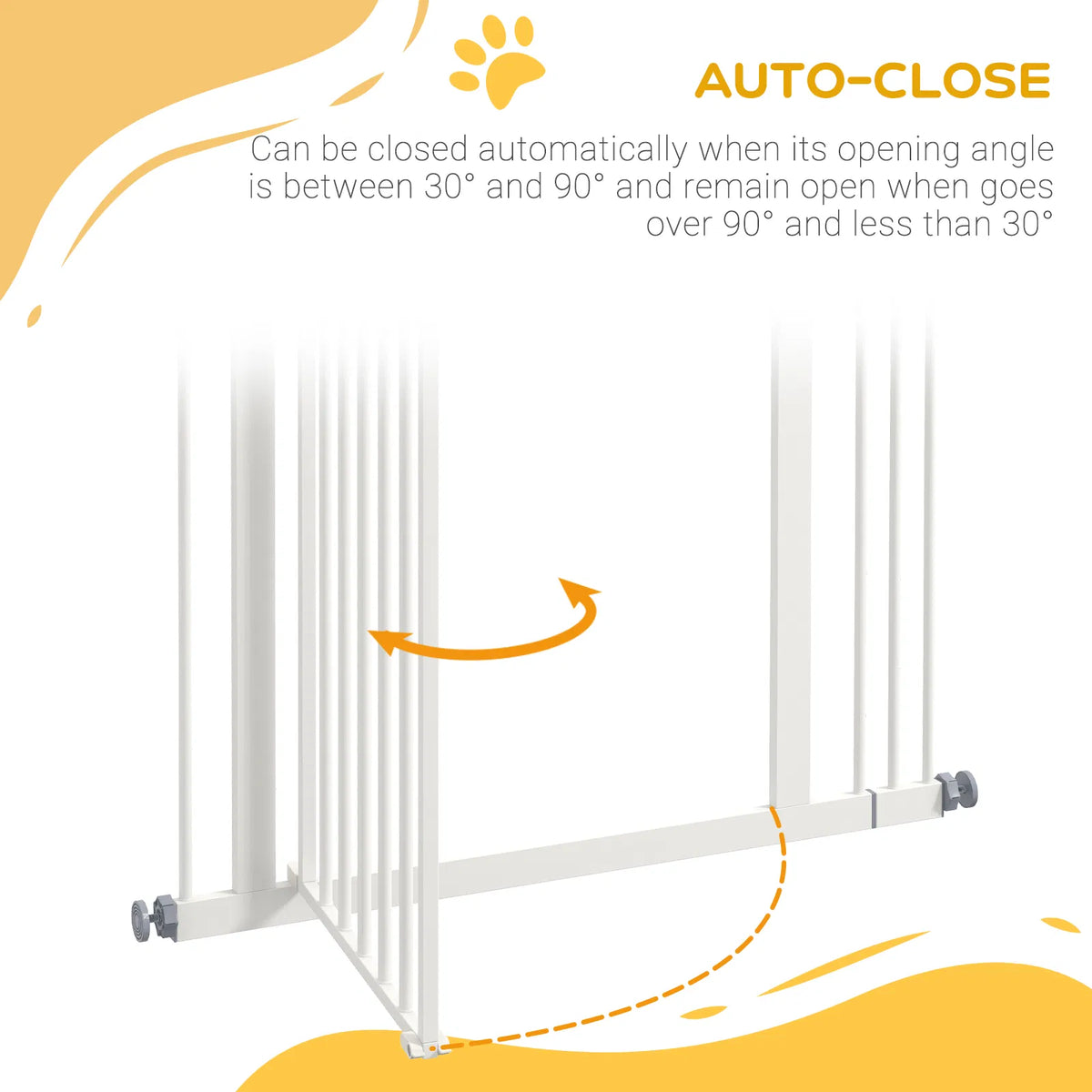 Extra Tall Dog Gate With Door, Pressure Fit, Auto Close, Double Locking