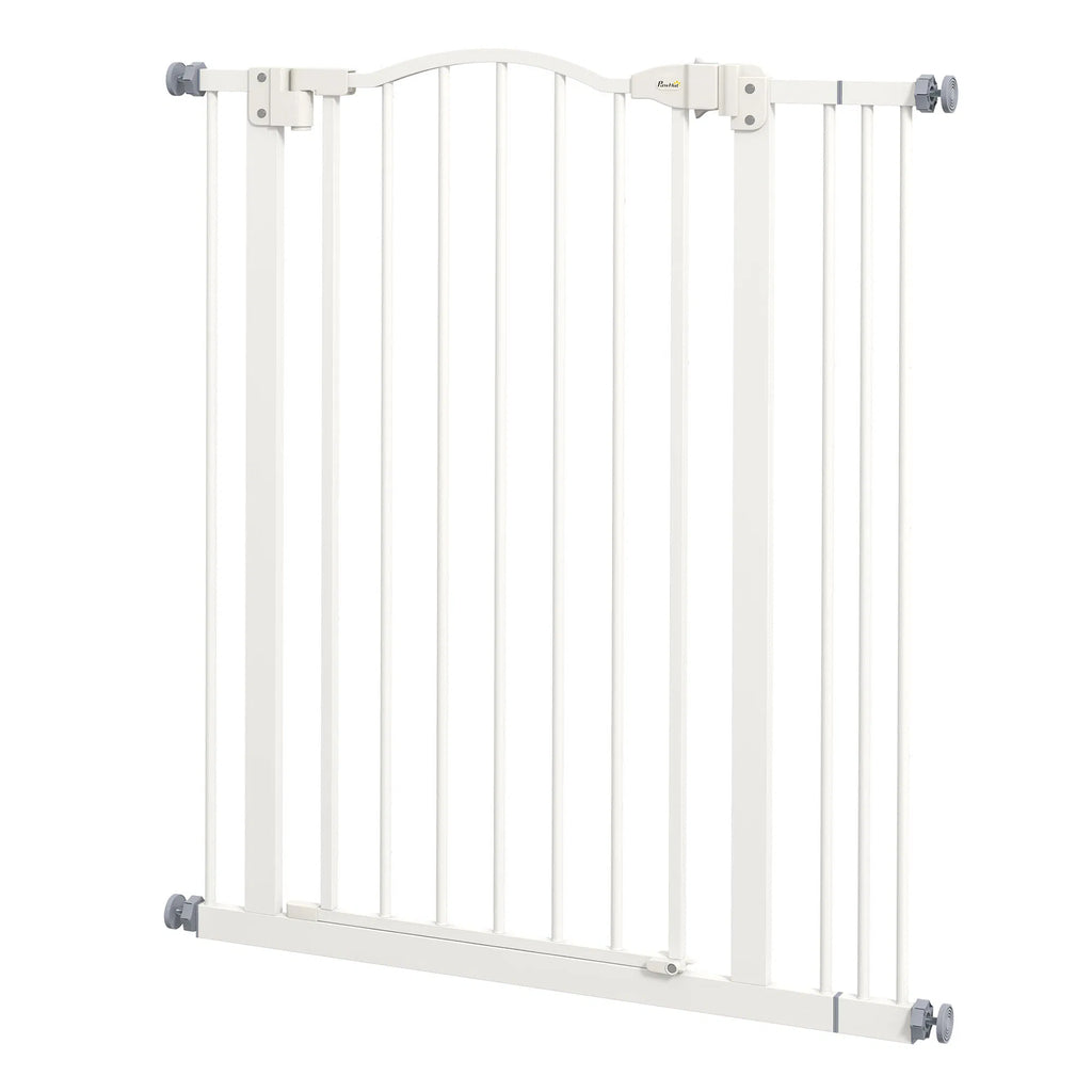 Extra Tall Dog Gate With Door, Pressure Fit, Auto Close, Double Locking