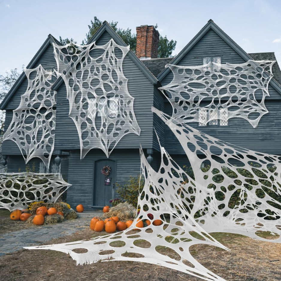Halloween Spider Web Decorations 13.5ft Giant Stretchy Beef Netting