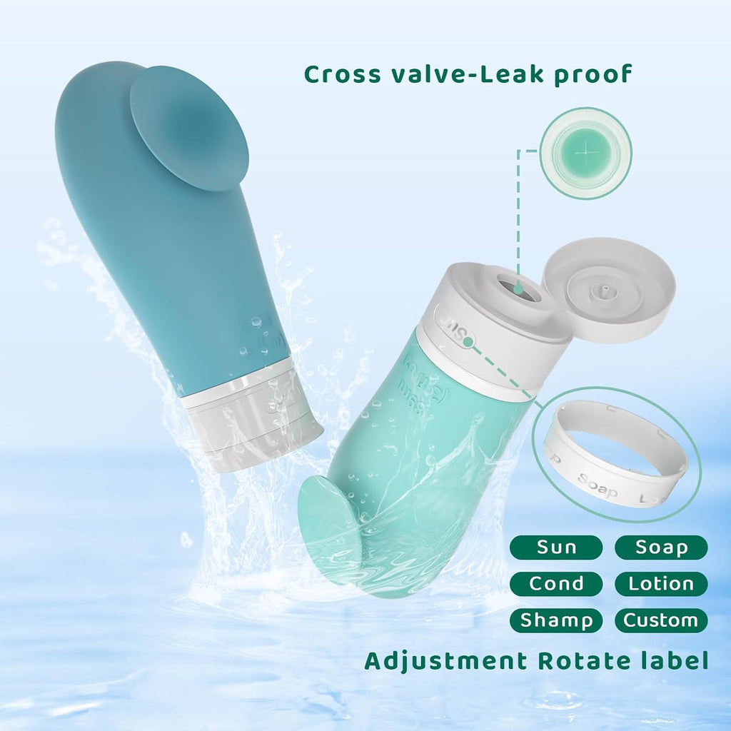 89ml 14Pcs Leak Proof Travel Bottles For Toiletries - 3oz TSA Approved