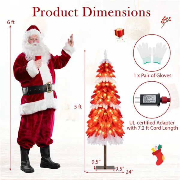 5ft Strawberry Shortcake Christmas Tree - 301 Branch Tips, 100 Warm