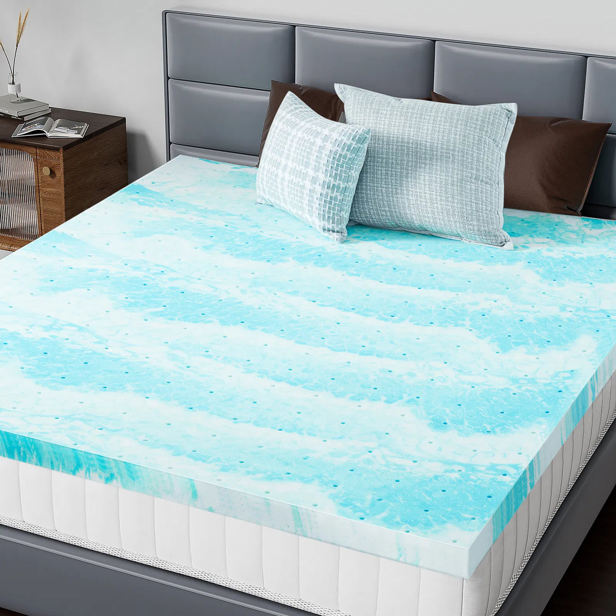 2-3 Inch Gel Memory Foam Mattress Topper Full Size Cooling Mattress