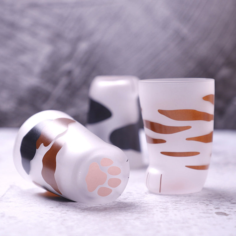 Creative Cute Cat Paws Glass Tiger Paws Mug Office Coffee Mug Tumbler