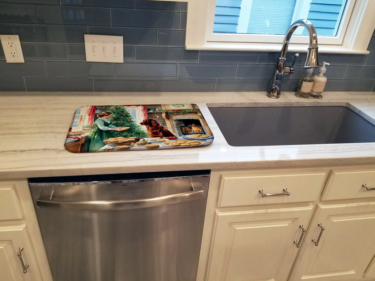Irish Setter Christmas Cookies Dish Drying Mat Absorbent Dish Drying