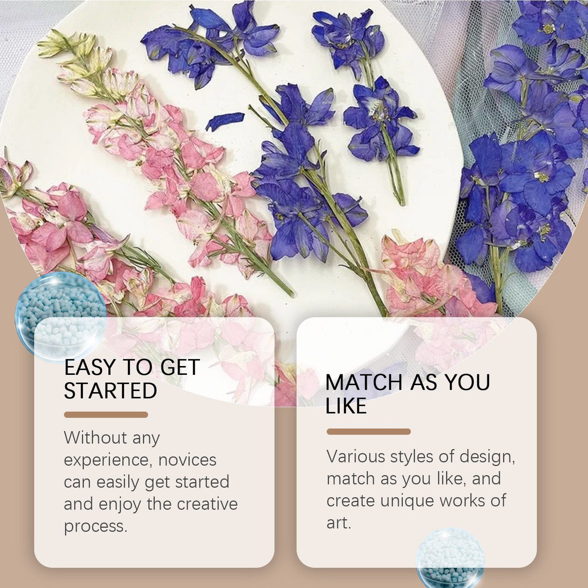 Dowmoo DIY Dried Flower Bookmark Kit, 20 Pieces