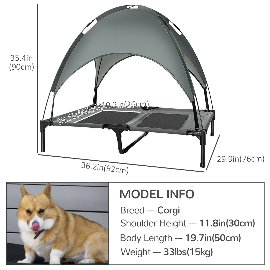 Large Elevated Dog Bed 6.2" L X 29.9" W 36.2" H Foldable Outdoor Cat