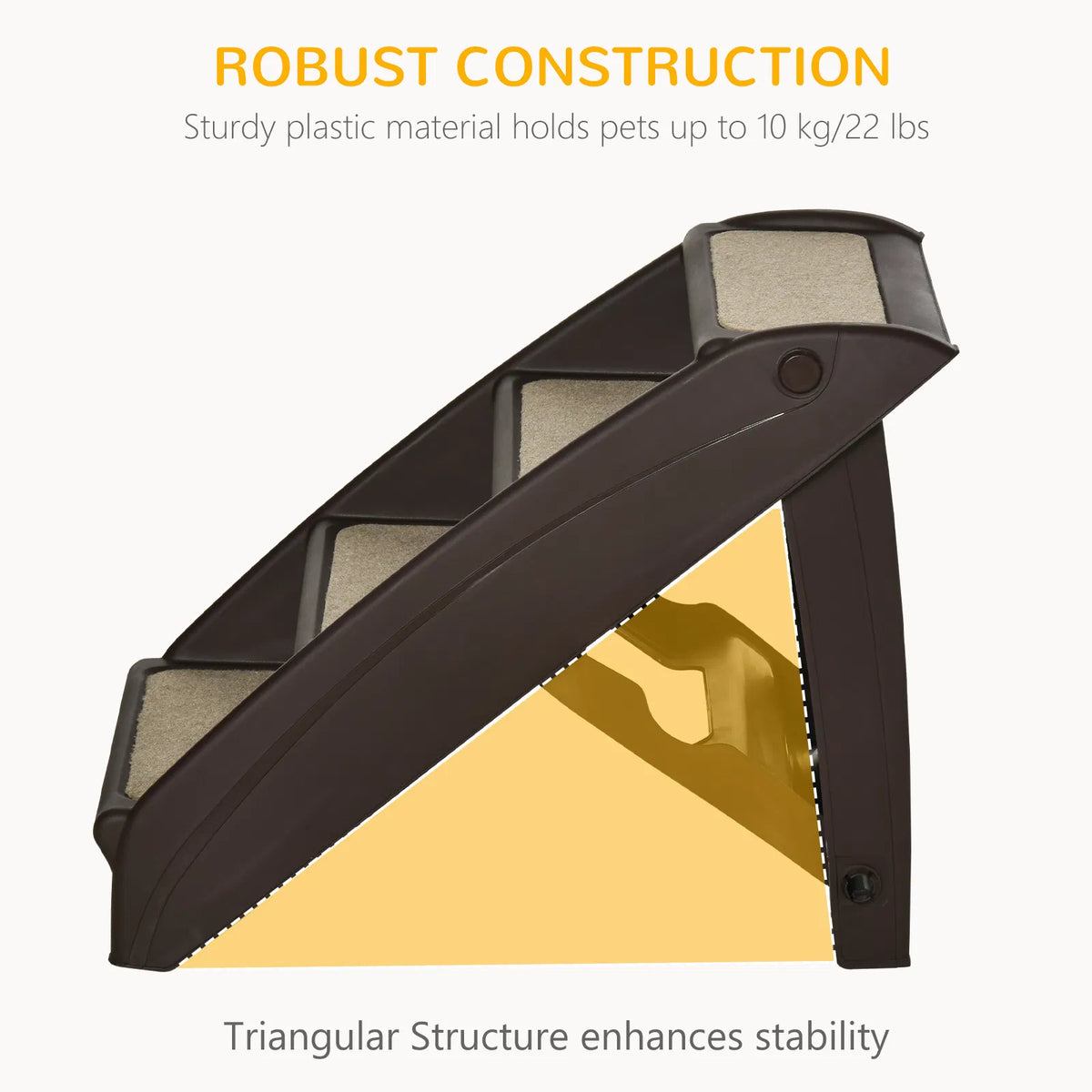 4-Level Portable Pet Stairs, Foldable Dog Ramp, Lightweight Cat Steps