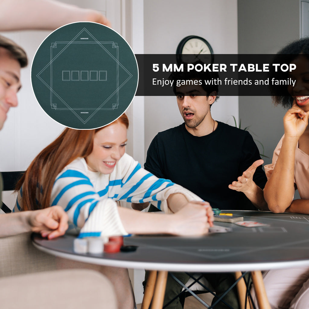 Poker Mat Texas Holdem Poker Table Top With Non-slip Bottom Dark Green