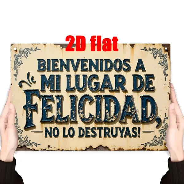 Welcome To My Happy Haven Do Not Ruin It Vintage Metal Sign Floral
