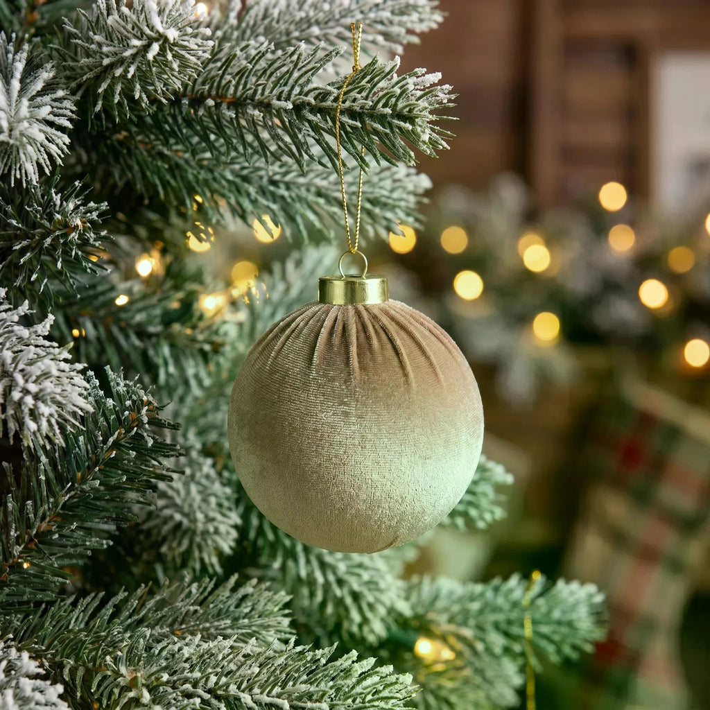 12Pcs Velvet Christmas Balls Ornaments Set, 80mm Fabric Wrapped Xmas