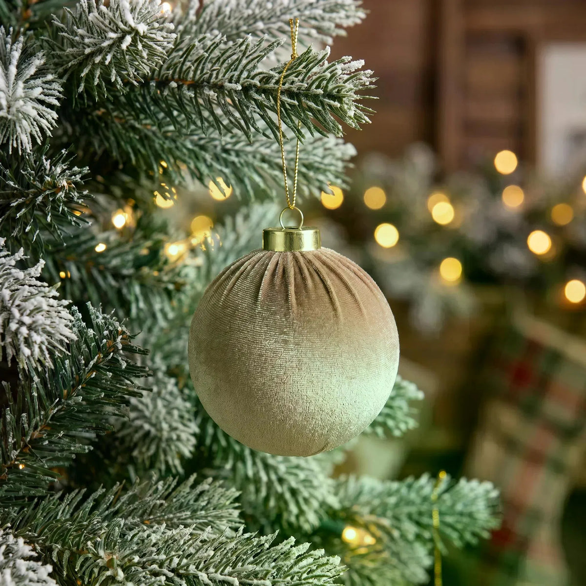 12Pcs Velvet Christmas Balls Ornaments Set, 80mm Fabric Wrapped Xmas