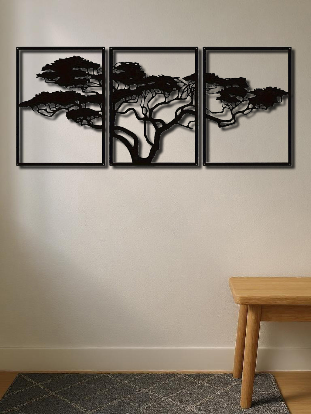 Set Of 3 Black Metal Tree Of Life Wall Arts,stunning Boho Spiritual