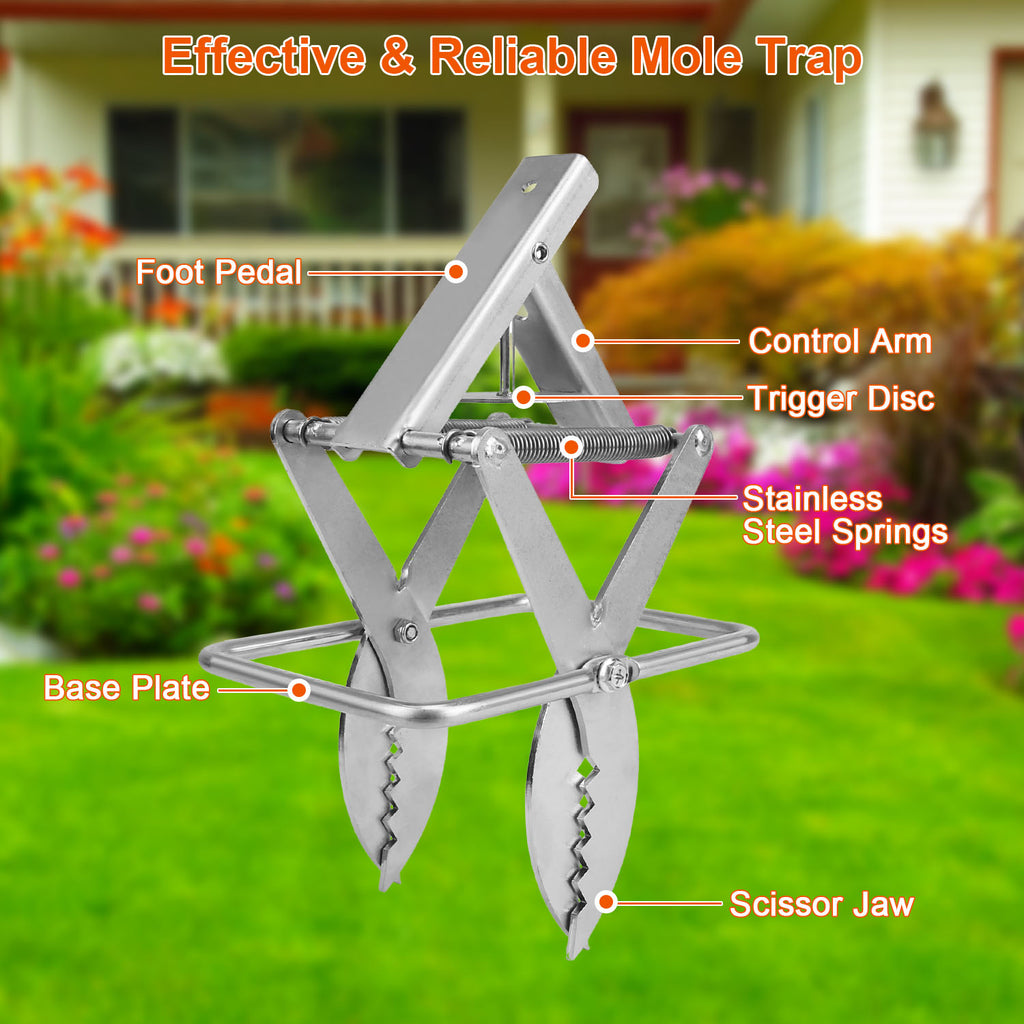 Selling 2PCS Easy Setup Mole Scissor Traps Outdoor Reusable Mole Rodent