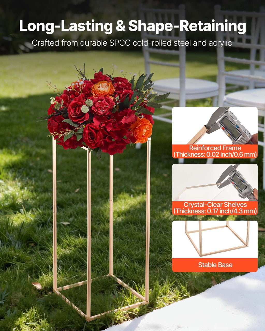Wedding Flower Stand, 10PCS 23.62-inch Column Flower Stand, Floral